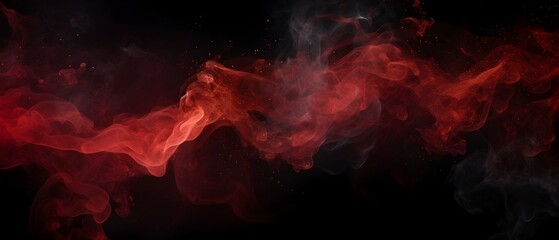 Liquid glitter and shimmery flashes. red glitter smoke particles background. Overlay moving magic on a black background. 

