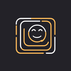 Smiley in a set of squares for logo design