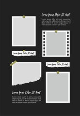 Pictures or photos frame collage. comics page grid layout abstract photo frames and digital photo wall template