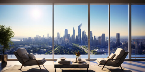 High-Rise Apartment with Panoramic City Views