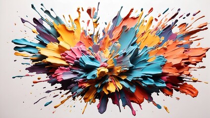 Obraz premium Abstract background with explosion of colored paints on white background