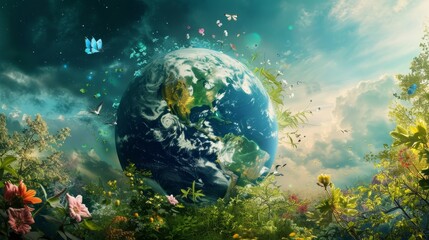 Obraz na płótnie Canvas Earth's Rhapsody: A Global Environmental Symphony