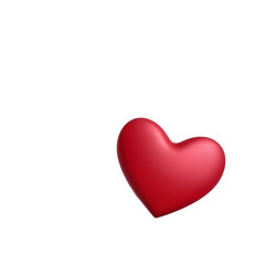 Red heart in PNG transparent background file