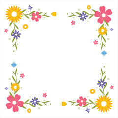 flower frame colorful floral design background