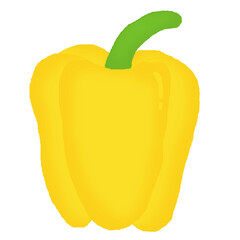 hand drawn yellow bell pepper illustration