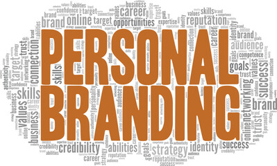 Fototapeta premium Personal Branding word cloud conceptual design isolated on white background.