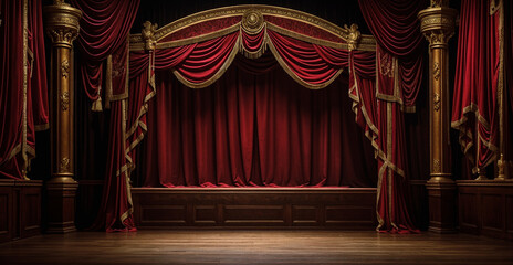 Theater decor curtain for classical drama, cinematic brilliance, and live musical performances, setting the stage for a grand and immerse experience