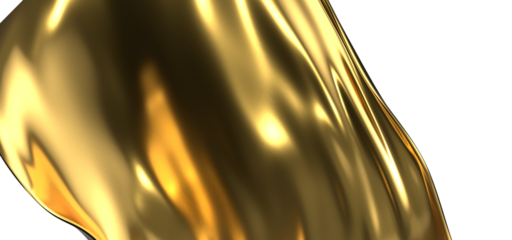 Golden Transcendence: Abstract 3D Gold Cloth Illustration for Transcendent Visuals