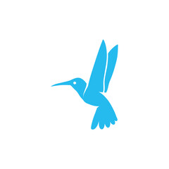 illustration of a blue hummingbird icon