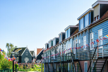 Fototapeta na wymiar Netherlands. Marken, traditional Dutch houses