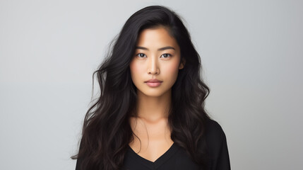 Fototapeta premium beautiful asian business woman on birght plain background