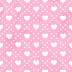 Cute hand drawn hearts seamless pattern, lovely stamp design, great for Valentine's Day, weddings, birthdays - romantic background
