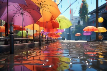 Explore the beauty of spring rain with an. Generative ai
