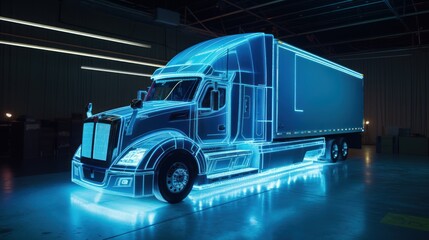 Futuristic truck model uses digital holographic app