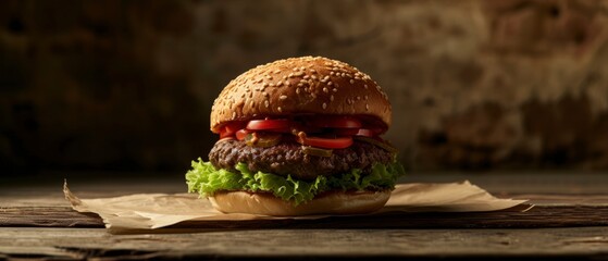 a juicy mouthwatering hamburger