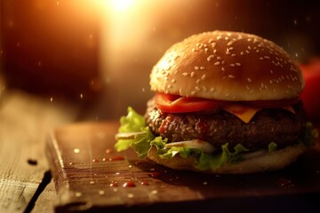 a juicy mouthwatering hamburger
