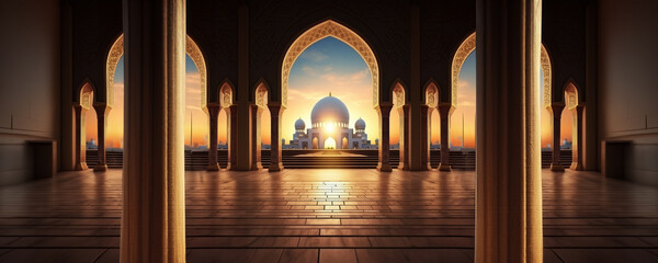 The Taj Mahal - A Stunning Sunset and a Cultural Icon - obrazy, fototapety, plakaty