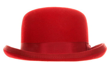 Red bowler hat - obrazy, fototapety, plakaty