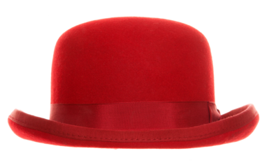 Red bowler hat