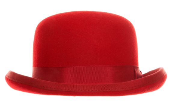 Red bowler hat