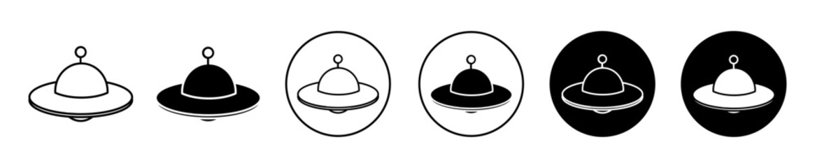 UFO icon sign set in outline style graphics design
