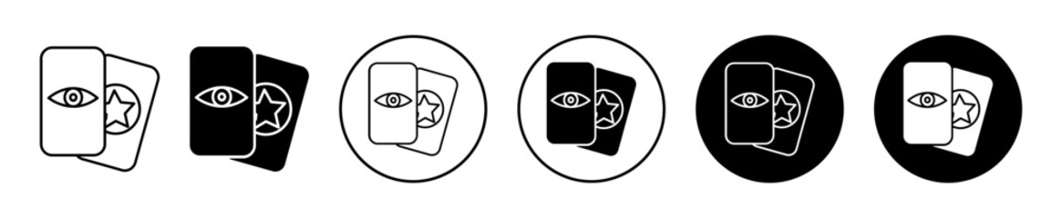 tarot icon sign set in outline style graphics design