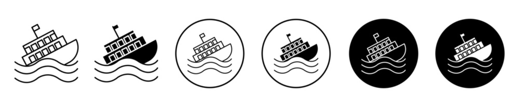 sinking icon sign set in outline style graphics design