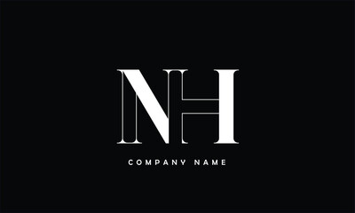 NH, HN, N, H Abstract Letters Logo Monogram