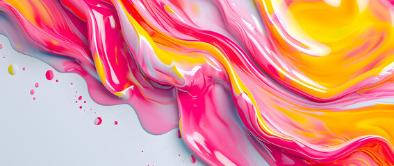 Obraz premium Colorful Wavy Liquid Background. 3D and Realistic Abstract Background