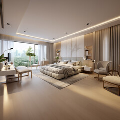 Naklejka na ściany i meble Modern design of bedroom