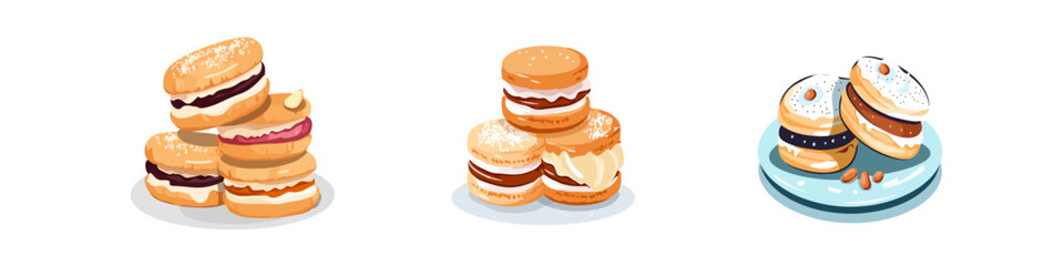 Alfajores traditional argentina sweet cookies VECTOR