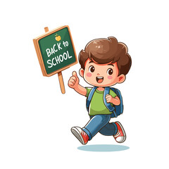 happy kid back to school vector