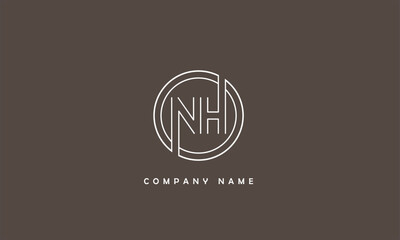 NH, HN, N, H Abstract Letters Logo Monogram