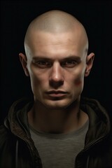 Obraz premium man skin head hair style, man face, photo realism