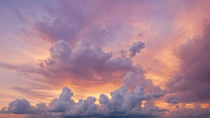 A matte, abstract portrayal of a spring sky with soft, rainbow-colored clouds, juxtaposed against a...