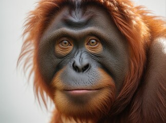 Orangutan on a White Canvas