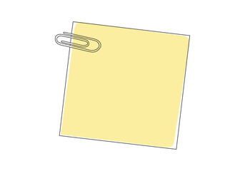 Paper clip in Continuous one single line drawing. Stationery item vector illustration
