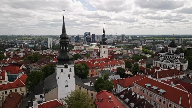 Tallinn old town with churches