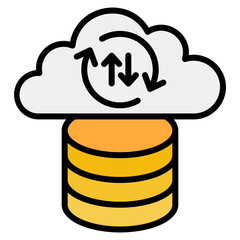 Cloud Backup Icon Element For Design