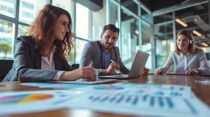 Fototapeta premium Marketing analysis team Perspective Accounting team Business Meeting