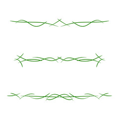set of green borders line decoration element png file transparent background