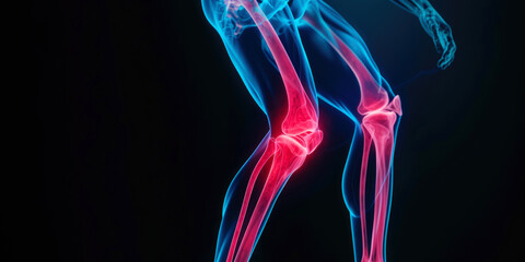 X-ray shot of a thigh tendon injury - obrazy, fototapety, plakaty