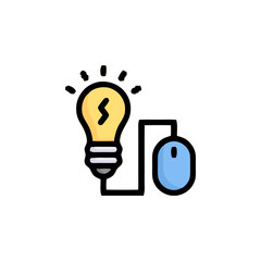 Mouse with bulb d icon vector illustration design