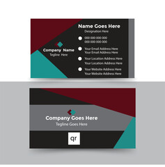 Black color Geometric Shape Corporate Business card Design layout template.
