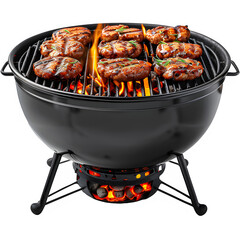 barbecue grill isolated on transparent background ,bbq grill png ,generative ai - obrazy, fototapety, plakaty