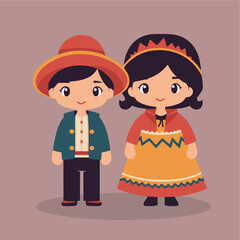 Mexican children wearing traditional clothes