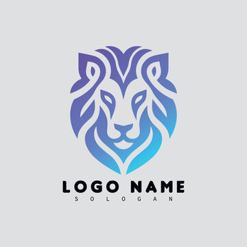 Minimalist Lion Or Fox Face Logo