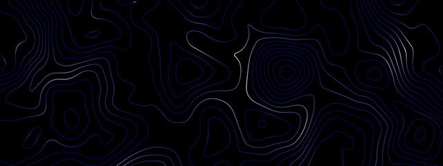Luxury abstract Topographic line map. Modern design with black background with topographic wavy pattern design. Topographic map background concept. Topo contour map. Rendering abstract illustration.