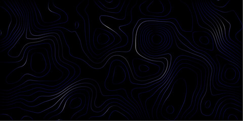 Luxury abstract Topographic line map. Modern design with black background with topographic wavy pattern design. Topographic map background concept. Topo contour map. Rendering abstract illustration.