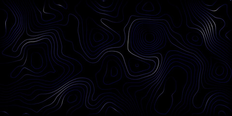 Luxury abstract Topographic line map. Modern design with black background with topographic wavy pattern design. Topographic map background concept. Topo contour map. Rendering abstract illustration.